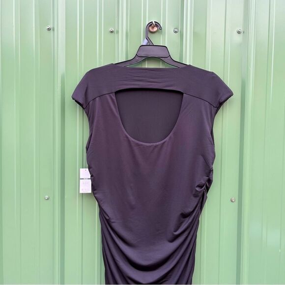 Women's Plus Black Sleeveless Open Back Midi Dress, Below Knee Length, Size XXXL - Picture 9 of 10